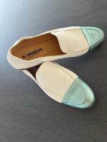 L'IDEA Loafers, Leder, Weiss-Mint, Grösse 39, CHF 45