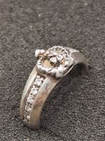 Vintage 925er Silber Ring mit Zirkonia Steinen Top