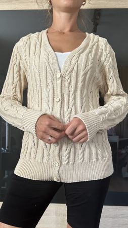 Cardigan beige torsadé taille S état neuf