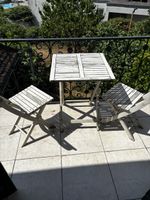 Gartentisch und Stühle Set weiss Holz gebraucht