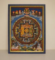 Vintage Gemälde, Acryl, Tibetan Thangka,  Mixed Media (S063)
