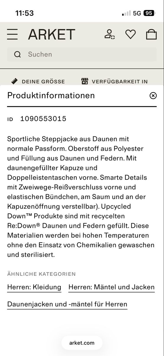 Arket Giacche: Arket Daunenjacke Gr.XS – Nuovo (secondo la descrizione) da Basel venduto da arminafera 3