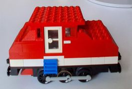 Lego Zug Lokomotive rot weiss 3 achse