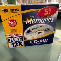 Memorex 700MB CD-RW-Rohlinge 12x/8x NEU 5er-Pack