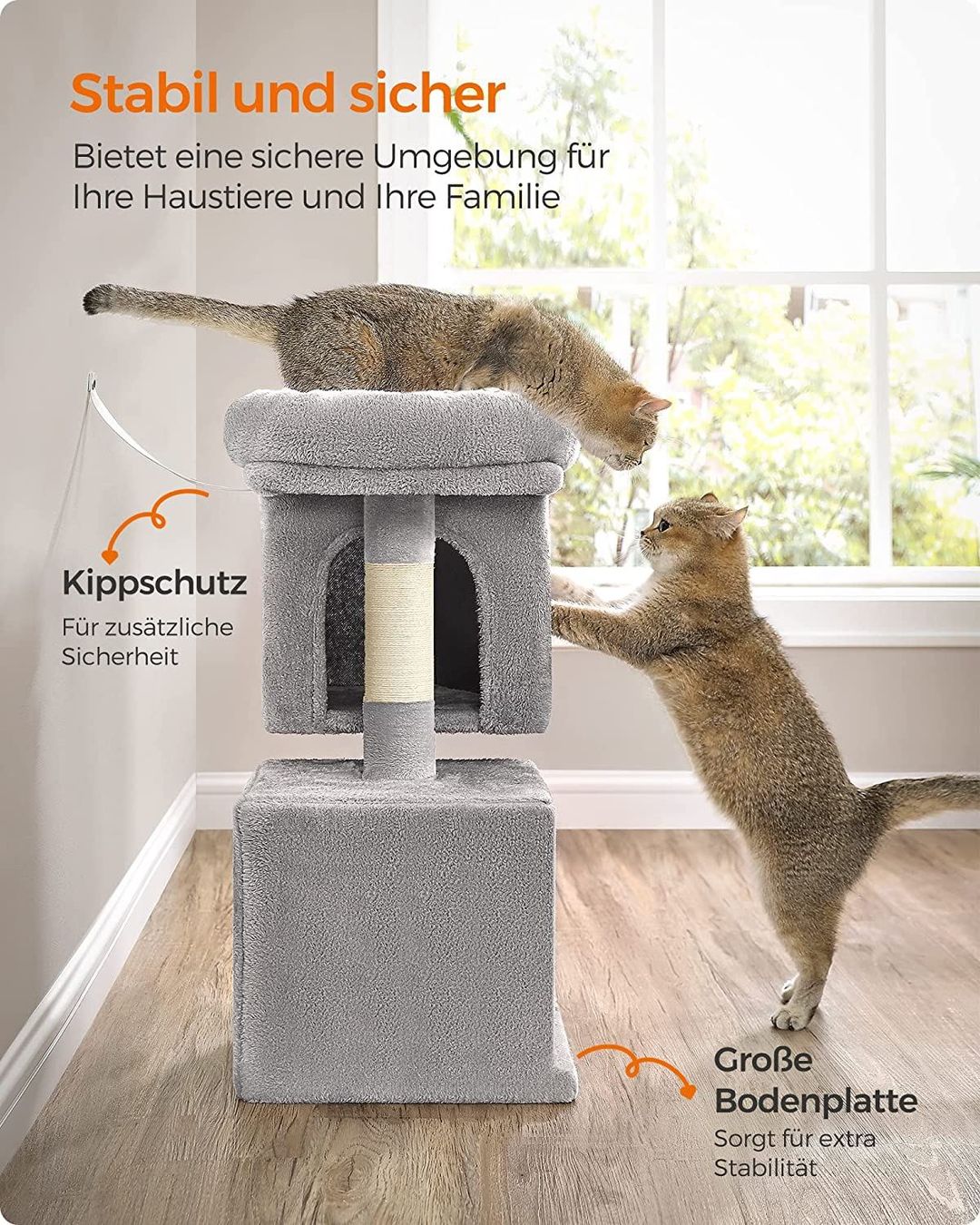 Tiragraffi: Kratzbaum Kletterbaum Katzenbaum 67cm, Katzenhaus hellgrau – Nuovo e nell'imballaggio originale da Zürich venduto da MueDes 6
