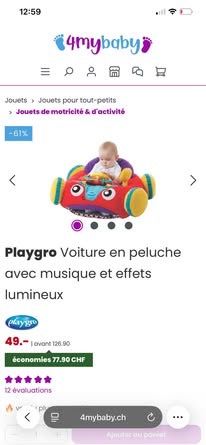 Spielzeuge: Voiture en peluche bébé  – Gebraucht aus Boncourt von rem_f7zn 1