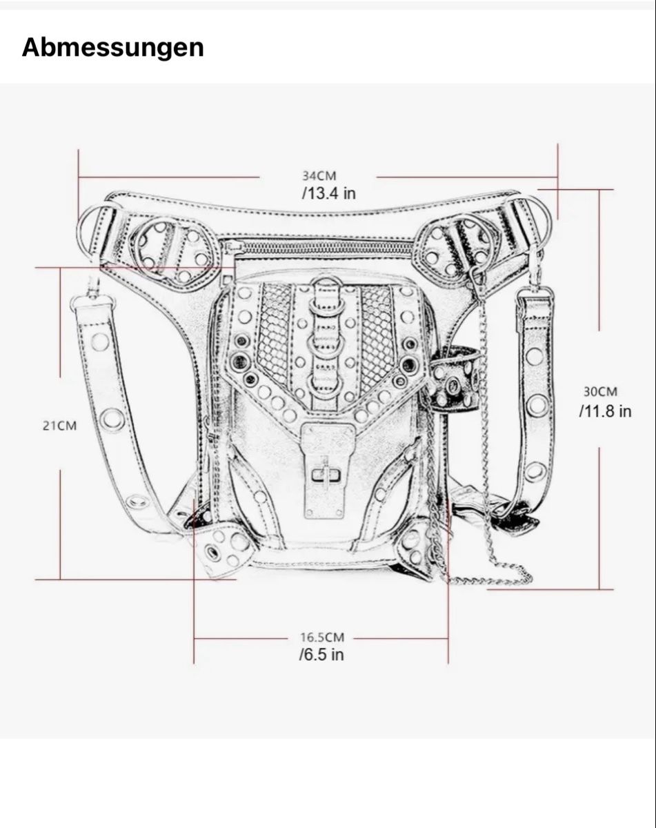 Borse: Retro Gothic Kunstleder Tasche schwarz  – Nuovo (secondo la descrizione) da Felben-Wellhausen venduto da PinkTiger8 3