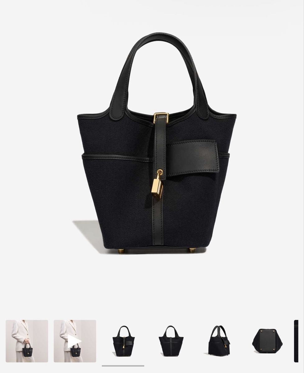 Hermès Borse da donna: New Hermes Picotin Cargo Black Gold Hardware – Nuovo e nell'imballaggio originale da Nyon venduto da My_wardrobe 2