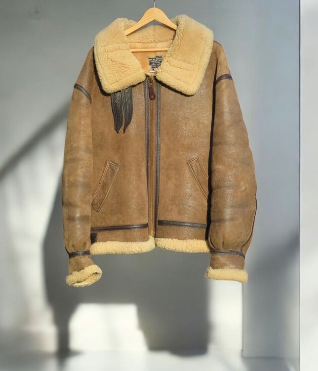 Original Bomber Leder Schaffell Jacke Avirex Ltd New York 2