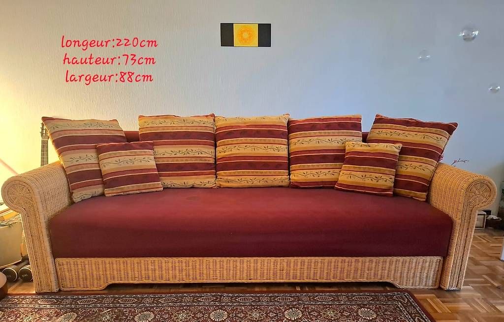 Divani: Beau canapé en osier  – Usato da Lausanne venduto da miz_7f8f