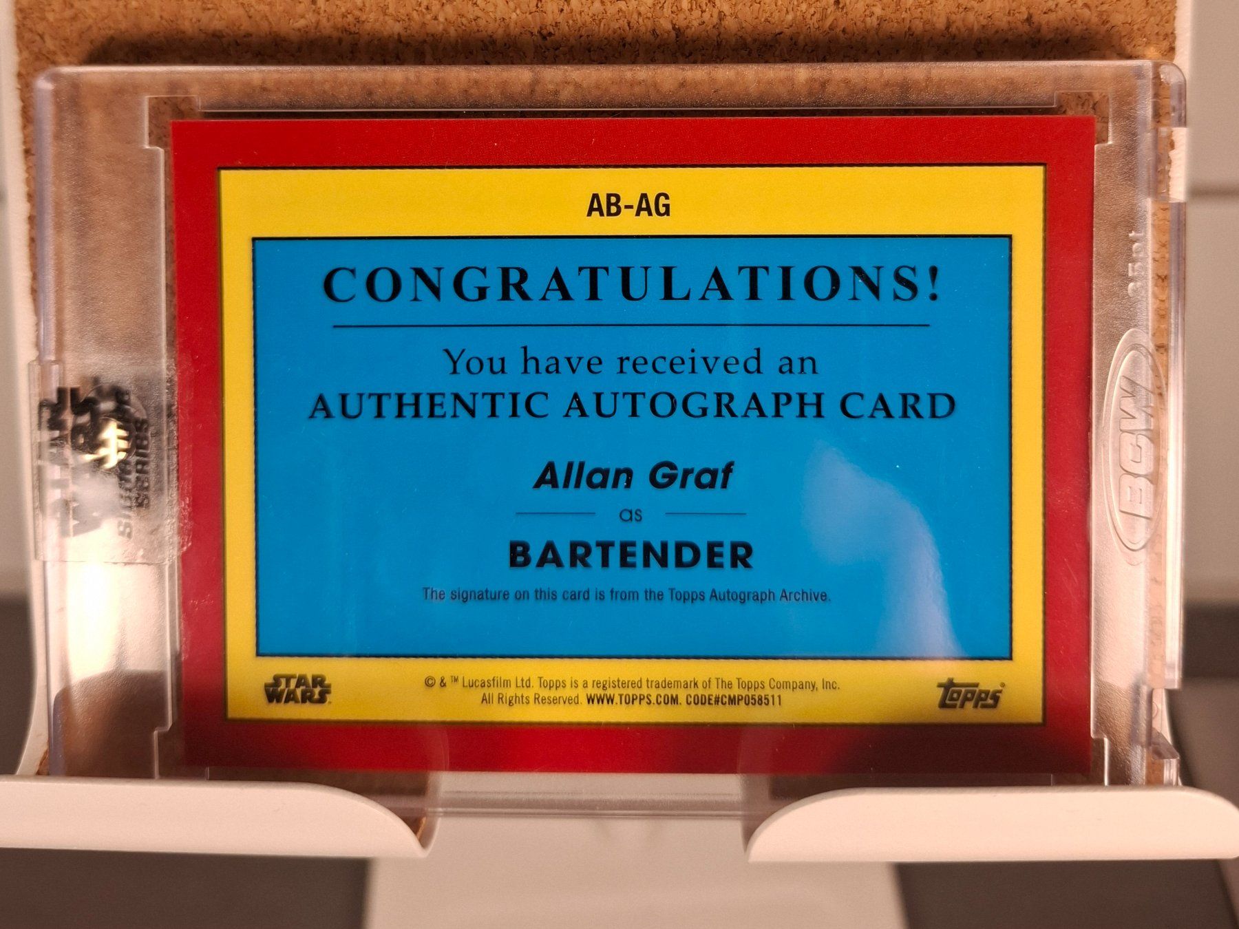 Sammelbilder & Trading cards: Authentic Autograph Card - Allan Graf (Bartender) – Gebraucht aus Safenwil von Diclaro 1