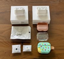 2x Apple AirPods Pro 1 + neue Silikonaufsätze + 3x Hüllen