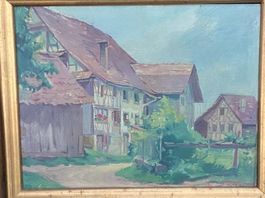 Hirzwangen, Ölgemälde Willy Fries 1881 - 1965