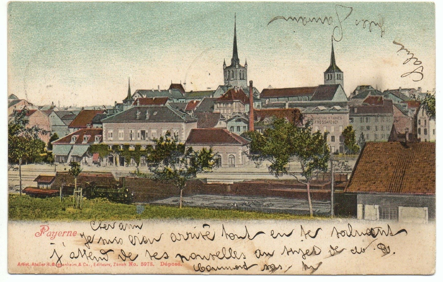 Ansichtskarten: PAYERNE mit Dampflok - Guggenheim No.5978 – Gebraucht aus Jona von philajona