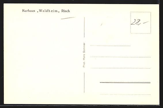 Ansichtskarten: AK Risch am Zugersee, Kurhaus Waldheim – Gebraucht aus Berlin von bartko-reher 1