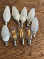 9 LED Kerzenbirnen, E14, günstig abzugeben