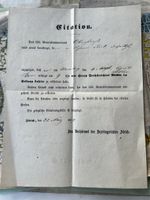 Originale Gerichtliche Citation Zürich 1859