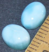 Cabochon Set L-3951 – 1 Paar Larimar – je 8x6mm – D.Republik