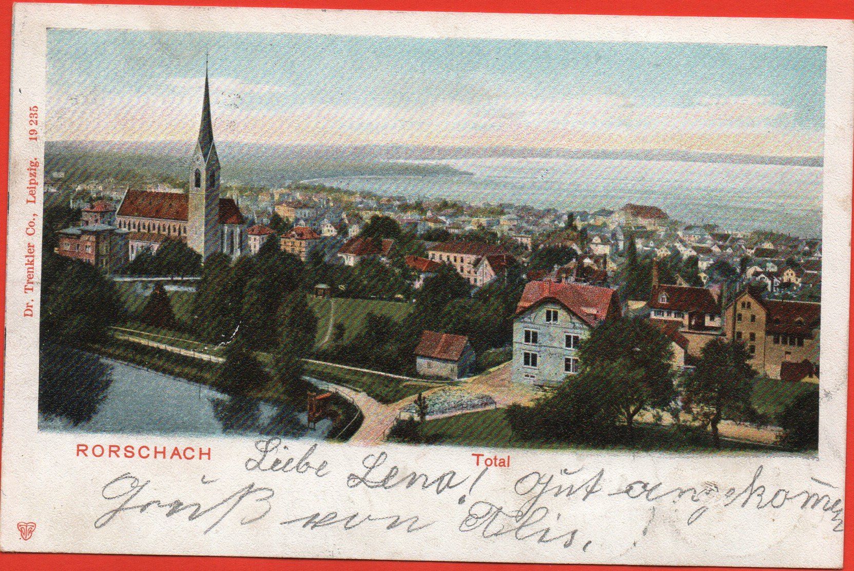Cartoline postali: RORSCHACH Total - gel. 1903 n. Teufen – Usato da Jona venduto da philajona