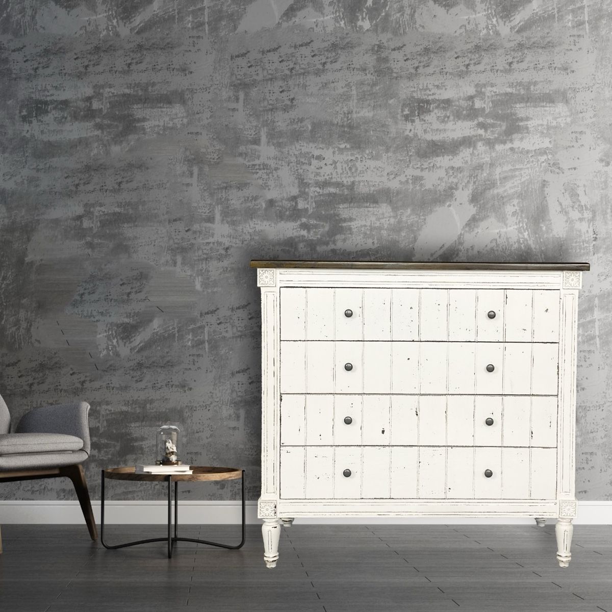 Cassettiere: Weisses Vintage Sideboard, Shabby Chic Look, – Nuovo e nell'imballaggio originale da Berikon venduto da nimmo 2