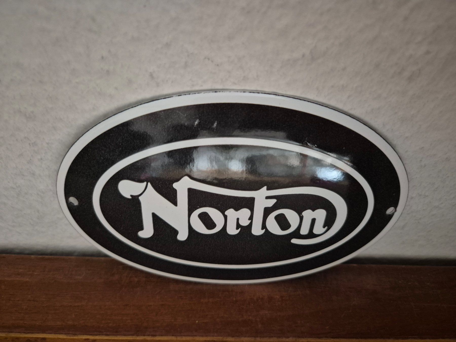 Norton Insegne: Emailschild Norton Motorrad Oldtimer Service Emaille Schild – Nuovo (secondo la descrizione) da Schaffhausen venduto da pfanis09 2