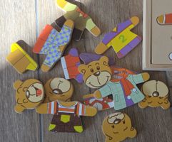 Holz Anzieh-Puzzle Bär🐻, Holzspielzeug für Kinder
