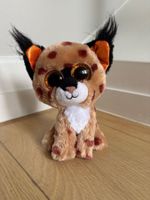 Peluche gros yeux brillants - lynx marron