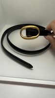 Belt metallic mit anti Gold buckle in black belt calfskin
