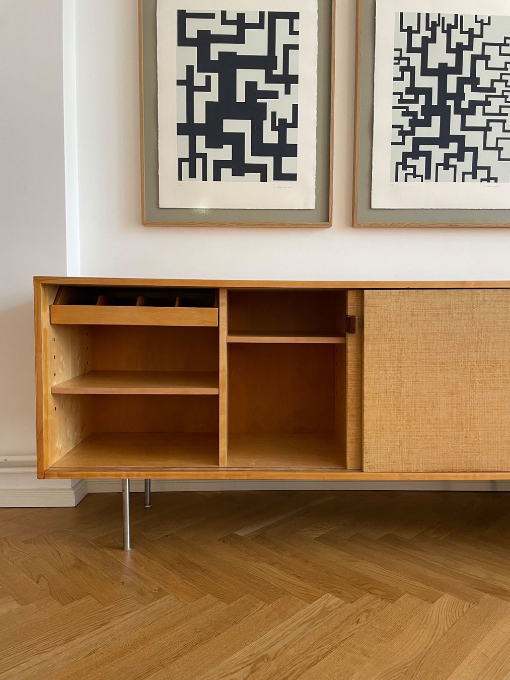 Knoll Kommoden: Sideboard Florence Knoll 116 Seegras  1940s – Gebraucht aus Basel von MidMod20C 2