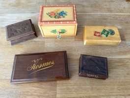 Kleine Holzschachteln Konvolut 5 Stück Schatulle 