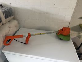 Rasentrimmer orange/grün Elektromotor gebraucht