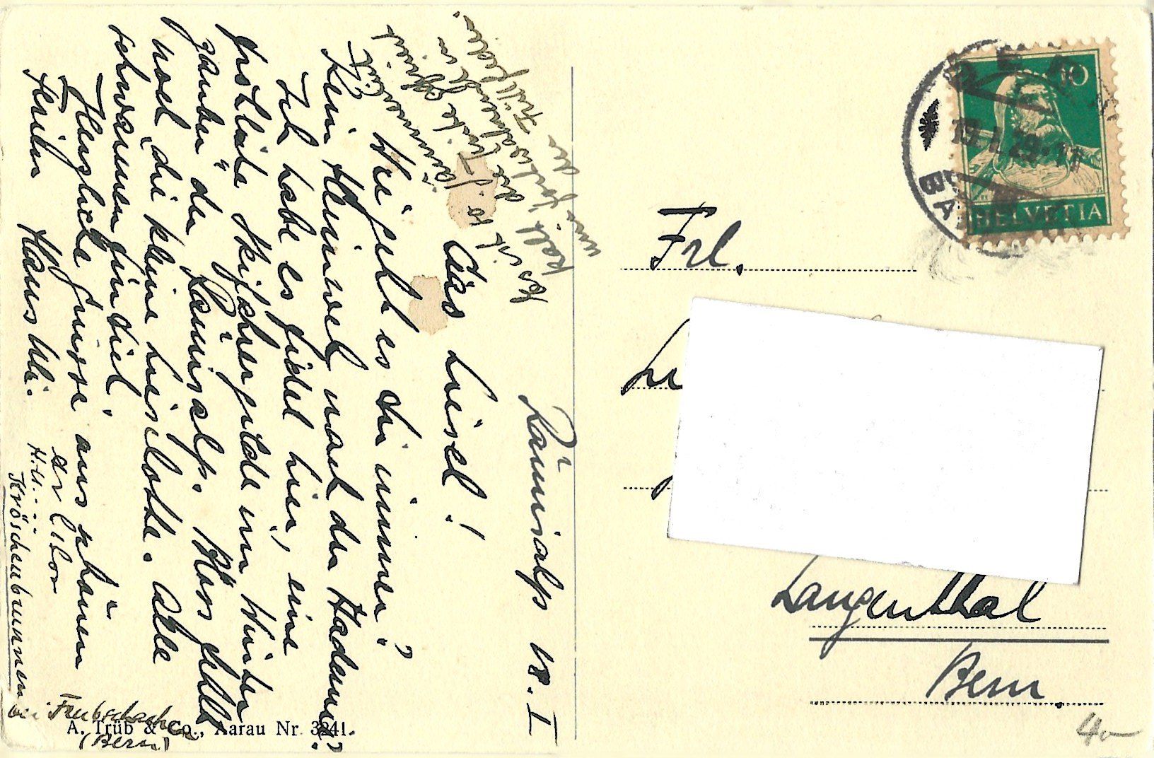 Cartoline postali: SCHLOSS   TRACHSELWALD – Usato da Bütschwil venduto da Jackson1A 1