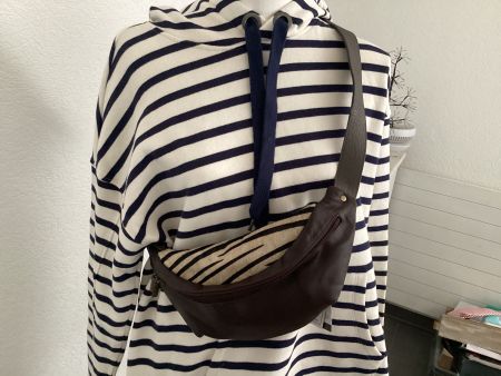 Soruka Bauchtasche Leder Fellmix zebra braun Damen NEU