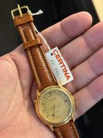 Orologio Certina uomo dorato con cinturino in pelle