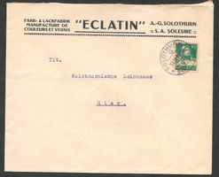 Solothurn Bedarfsbrief Eclatin Farb- Lackfabrik 17.9.1928