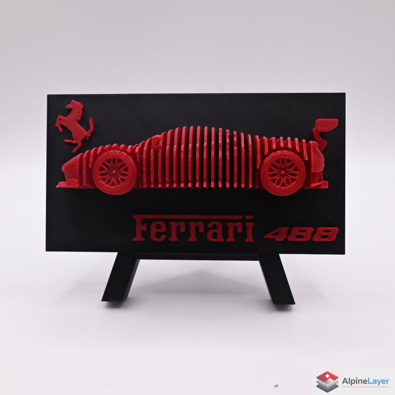Statuette: Ferrari 488 Layered 3D Printed Wall Art Red Black – Nuovo (secondo la descrizione) da Losone venduto da AlpineLayer 2