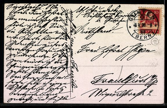 Cartoline postali: AK Gunten, Eiger, Mönch und Jungfrau – Usato da Berlin venduto da bartko-reher 1