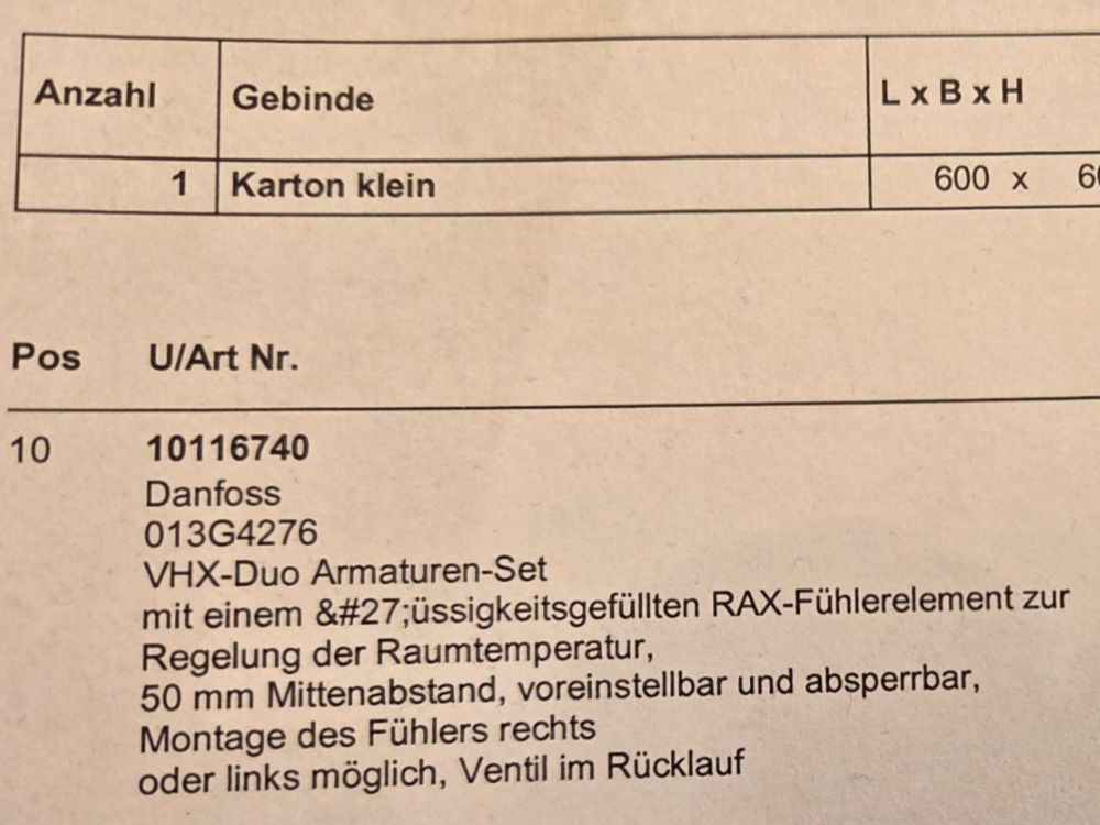 Radiatori: Danfoss - VHX-Duo Armaturen-Set – Nuovo e nell'imballaggio originale da Rombach venduto da ZP_Dario 3