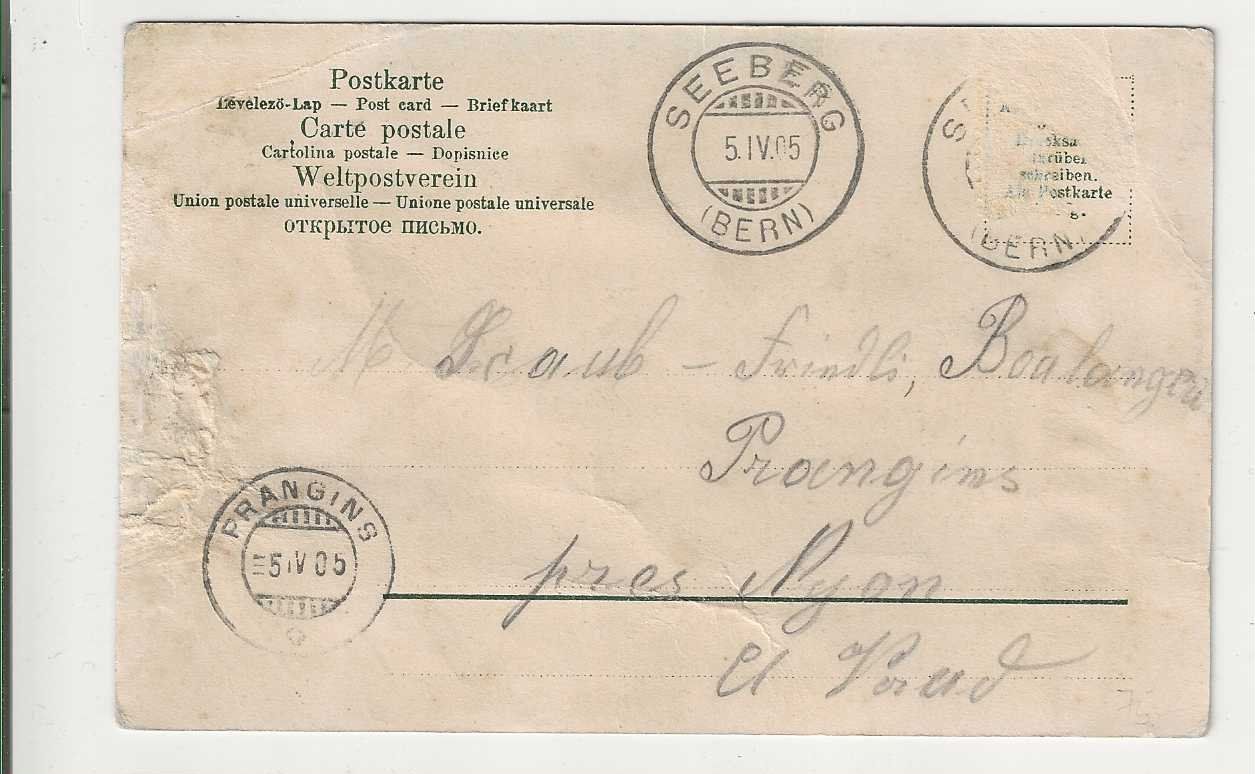 Cartes postales: Seeberg,  Litho, 1905 – D'occasion à Spiez par Niesen20 1