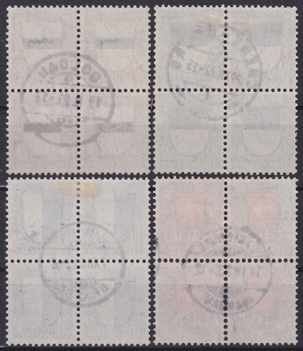 Alle Briefmarken: PJ 1922 Viererblöcke gestempelt, Kat: 800.- – Gebraucht aus Ebikon von SilvioFreund 1