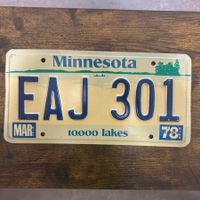 🇺🇸 1978 Vintage U.S. Autoschild - Minnesota EAJ 301