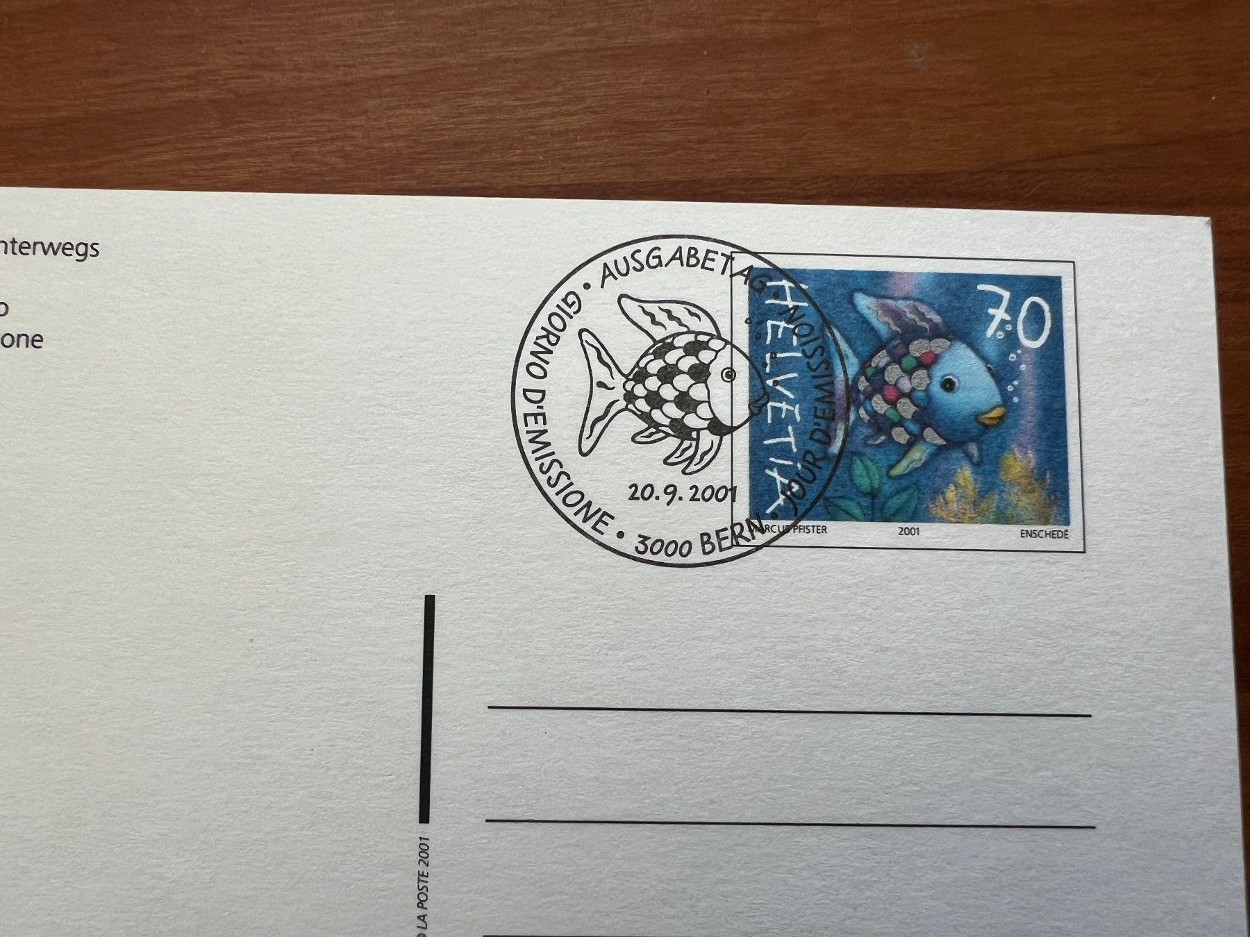 Cartoline postali: AK  2007 Regenbogenfisch   (G2266) – Usato da Hinwil venduto da Sidi4 1