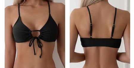 Schwarzer Bikini-Top Grösse L