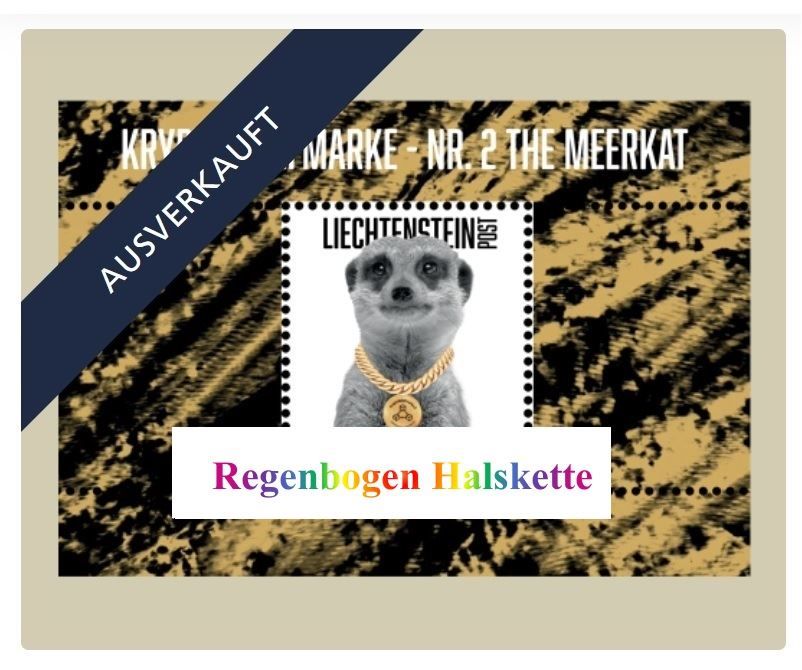 Tutti i francobolli: CRYPTO BRIEFMARKE NR2 MEERKAT REGENBOGEN – Nuovo e nell'imballaggio originale da Baar venduto da CryptoShop