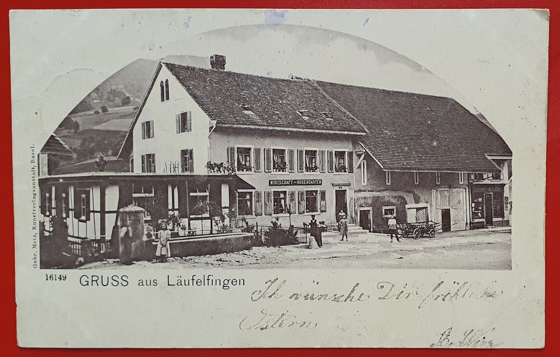 Cartes postales: Läufelfingen 1902 - Wirtschaft Rosengarten – D'occasion à Kreuzlingen par Rschweiz1