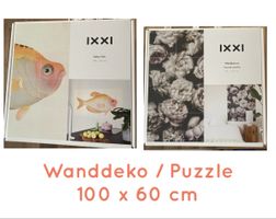 IXXI Wanddeko Mosaik Puzzle Fisch Blumen Rosen 100x60 cm neu