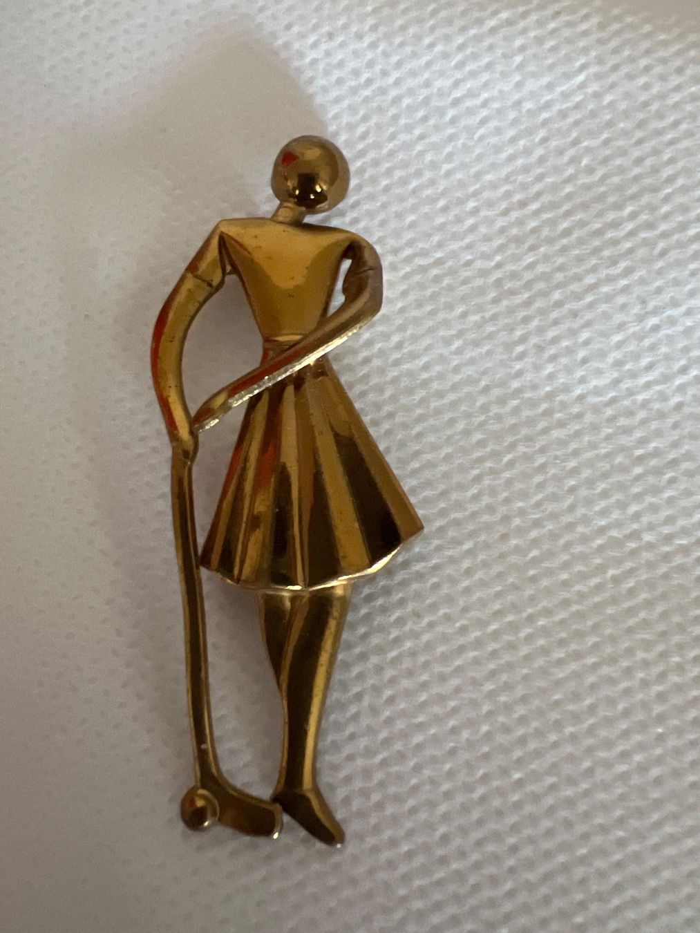 Spille & Fermagli: Vintage Brosche: Elegante Golferin-Brosche, Goldfarben.  ... – Usato da Wollerau venduto da mod_pc7h 3