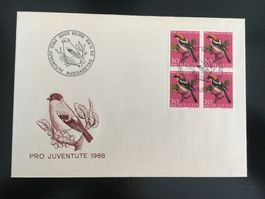 Pro Juventute 1968 / FDC / Viererblock