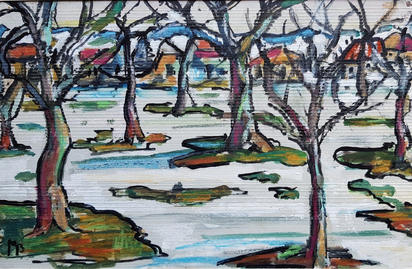 Gemälde: " Schnee in der Hofstatt"   Max Bohren - Schweizer Kunst – Gebraucht aus Horw von Kunstreich7 1