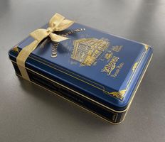 SPRÜNGLI Pralinéschachtel leer leer leer, mit Goldband